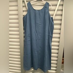 Vintage Linen Plus Size Tank Dress with Pockets- Sag Harbor Size 2XL